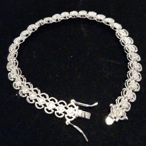 Sterling silver and crystal tennis bracelet